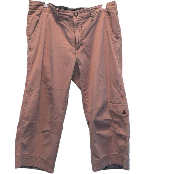 Magellan Sportswear Khaki Crop Cargo with Camo Cuff Pants 12 - Picture 2 of 8